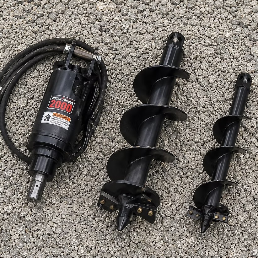 2026 Unmarked Mini excavator auger package - 8 and 12 inch bits